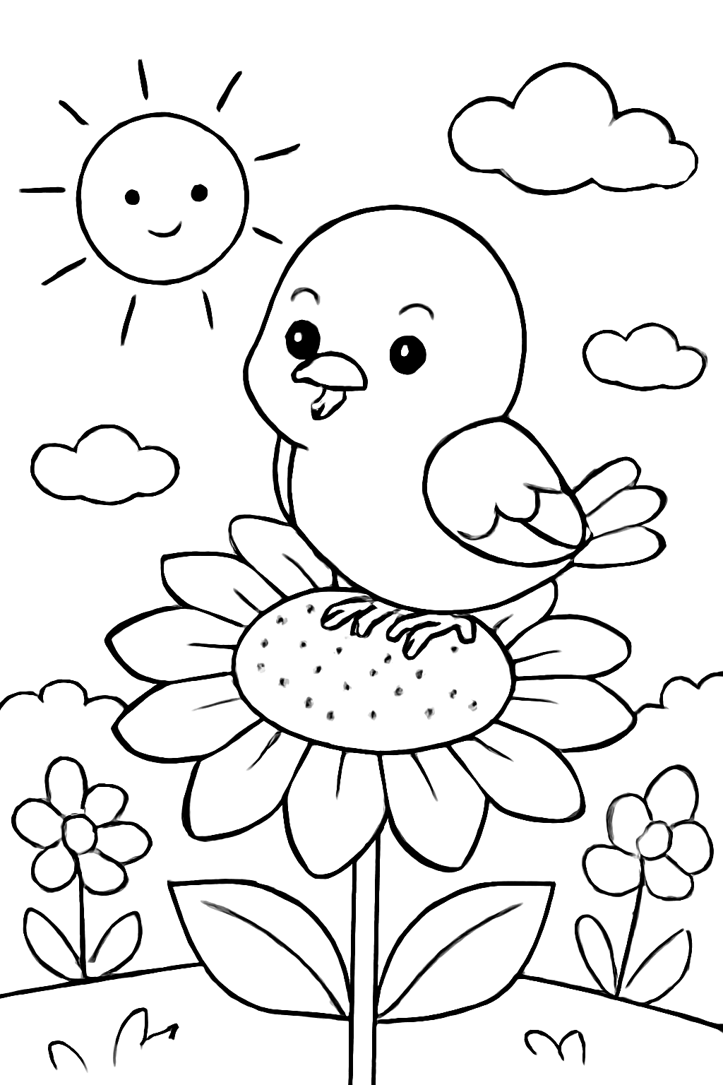해바라기와 참새